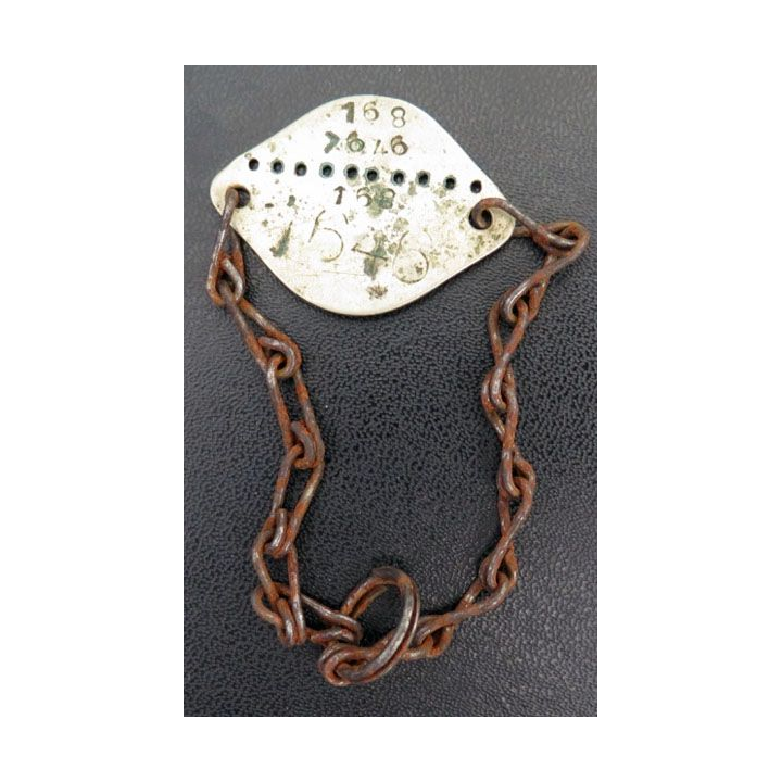 Bracelet métallique attribué en 1946 à J. Vehulst N° matricule 1687646