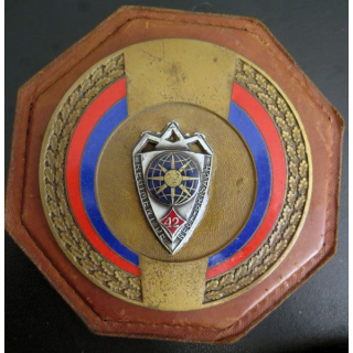 42° RI : plaque su 42° régiment d'infanterie sur métal et cuir Andor