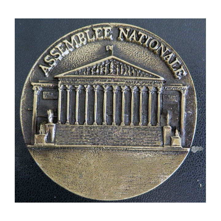 Médaille de l'assemblée nationale française en bronze et en relief dimètre 6,5 cm