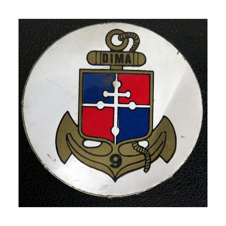 9° DIMA : Autocollant de la 9° division d'infanterie de marine diamètre 4 cm