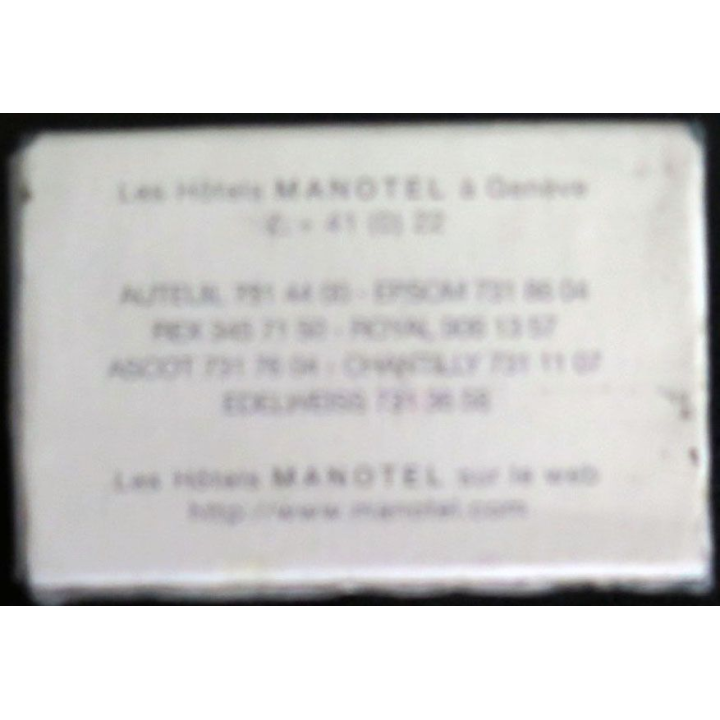 BOITE D'ALLUMETTES : MANOTEL Geneve
