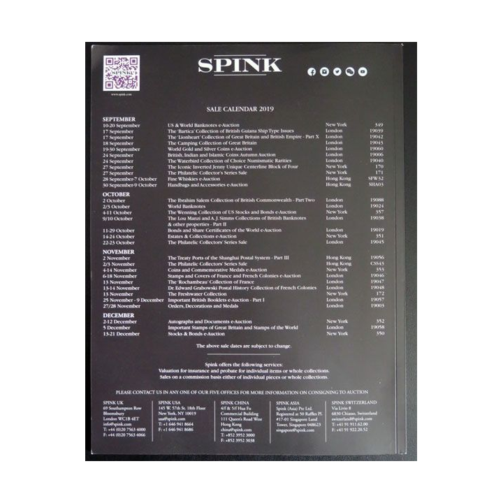 Catalogue SPINK : catalogue issue 34 automne 2019 127 pages