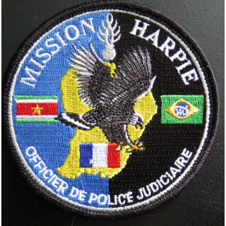 insigne tissé de l'officier de police judiciaire de la mission Harpie