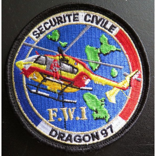 insigne tissé de la sécurité civileDragon 97 F.W.I