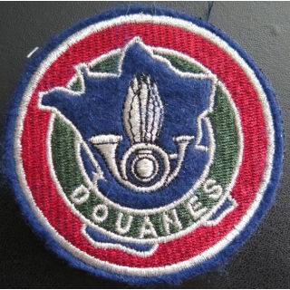 DOUANES : Insigne tissu des douanes de diamètre 7,8 cm sur velcro