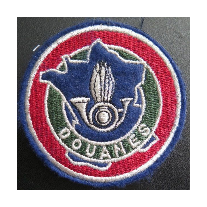 DOUANES : Insigne tissu des douanes de diamètre 7,8 cm sur velcro