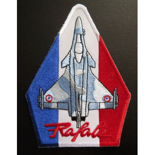 Insigne patch écusson tissu du rafale sur fond bleu blanc rouge