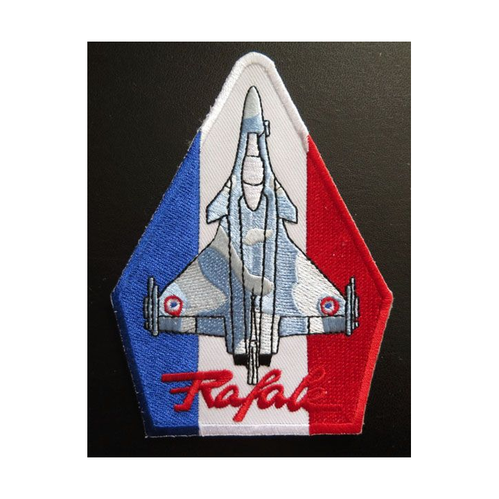 Insigne patch écusson tissu du rafale sur fond bleu blanc rouge