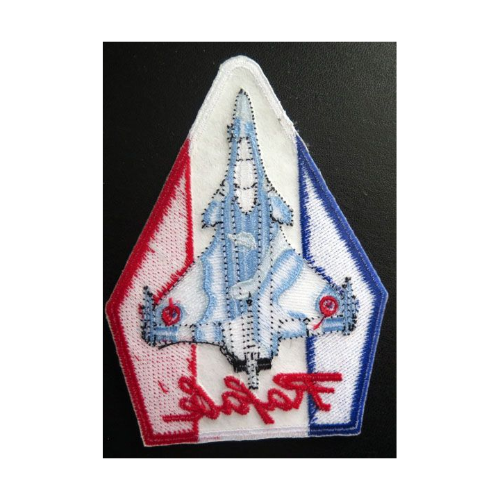 Insigne patch écusson tissu du rafale sur fond bleu blanc rouge