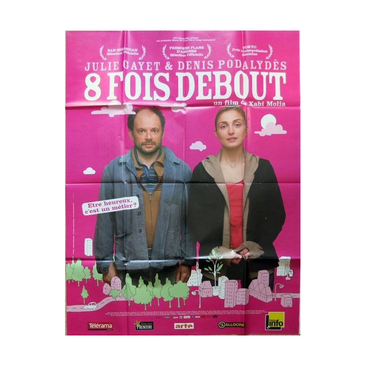AFFICHE FILM : affiche de cinéma du film "8 fois debout" de 2009 dimension  115 x 158 cm (E011)