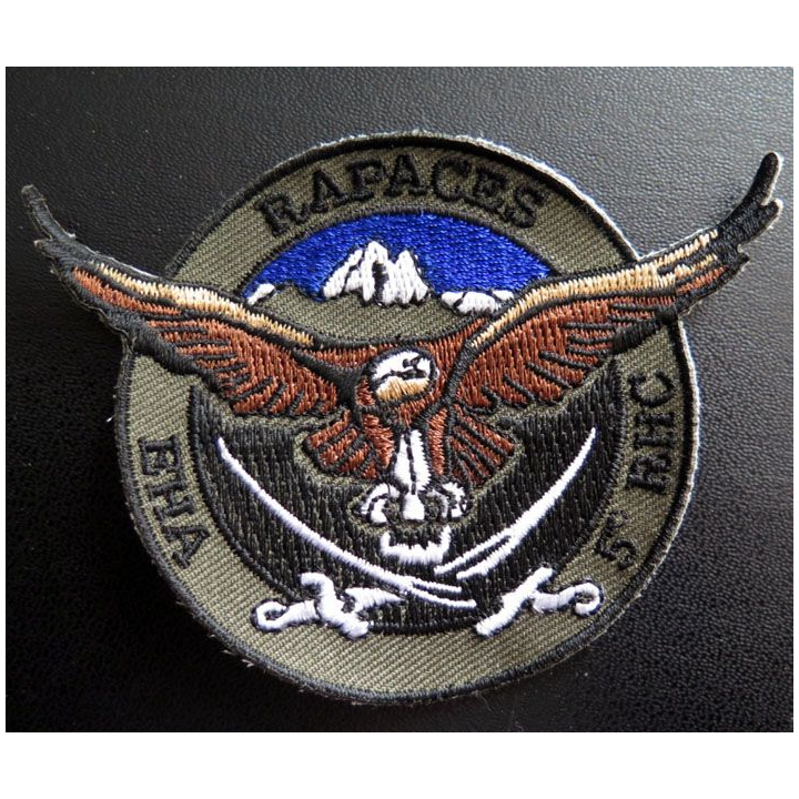 Insigne patch écusson tissu de la BHA Rapaces du 5° RHC ciel bleu nuit