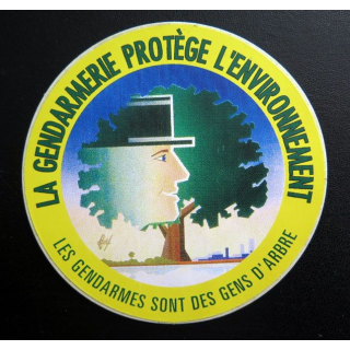 Autocollant de la gendarmerie protège l'environnement