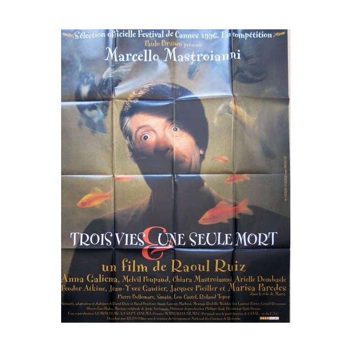 AFFICHE FILM : affiche de cinéma du film "3 vies et une seule mort" de 1996 dimension 115 x 158 cm (E012)