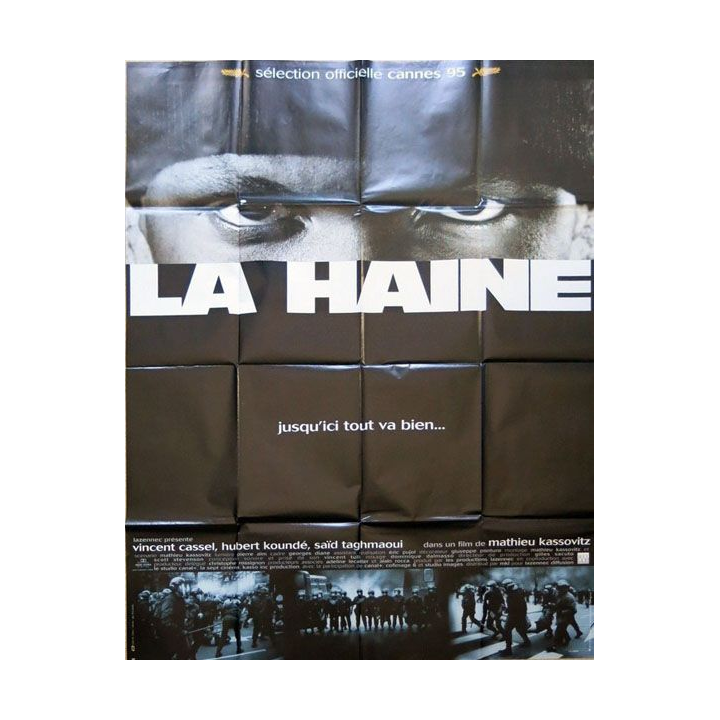 AFFICHE FILM : affiche de cinéma du film "La Haine" de 1995 dimension 115 x 158 cm (E012)