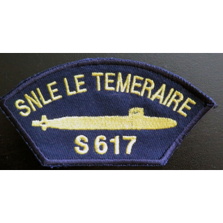 MARINE : Insigne patch écusson tissu de manche SNLE LE TEMERAIRE S 617