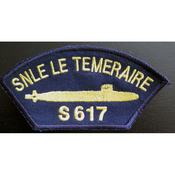 MARINE : Insigne patch écusson tissu de manche SNLE LE TEMERAIRE S 617