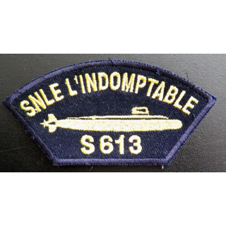 MARINE : Insigne patch écusson tissu manche SNLE L'Indomptable S 613