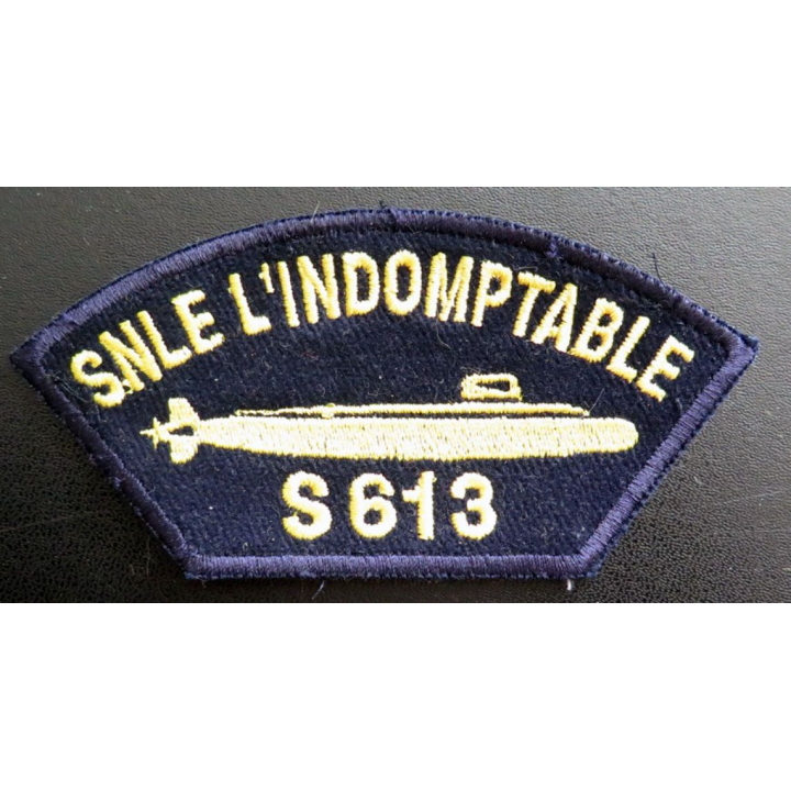 MARINE : Insigne patch écusson tissu manche SNLE L'Indomptable S 613