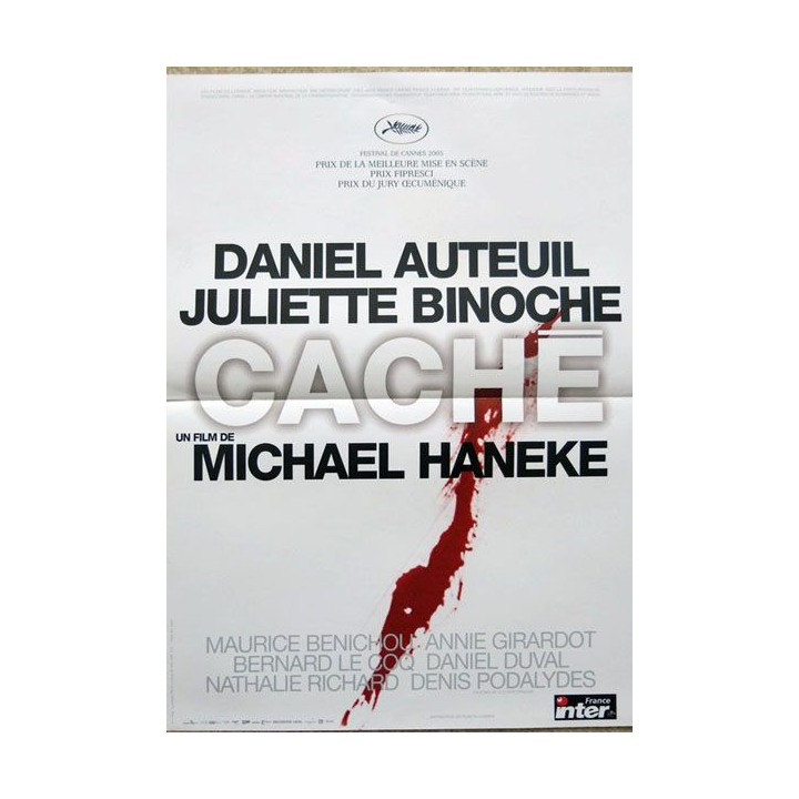 AFFICHE FILM : affiche de cinéma du film "Caché" 2005 dimension 115 x 158 cm (E017)