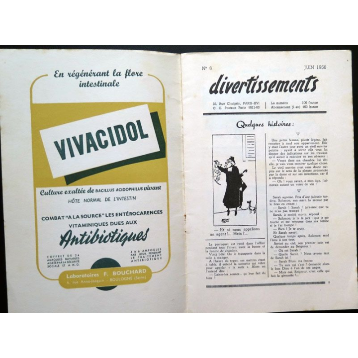 Divertissements n°6 Juin 1956 Ad usum medicorum