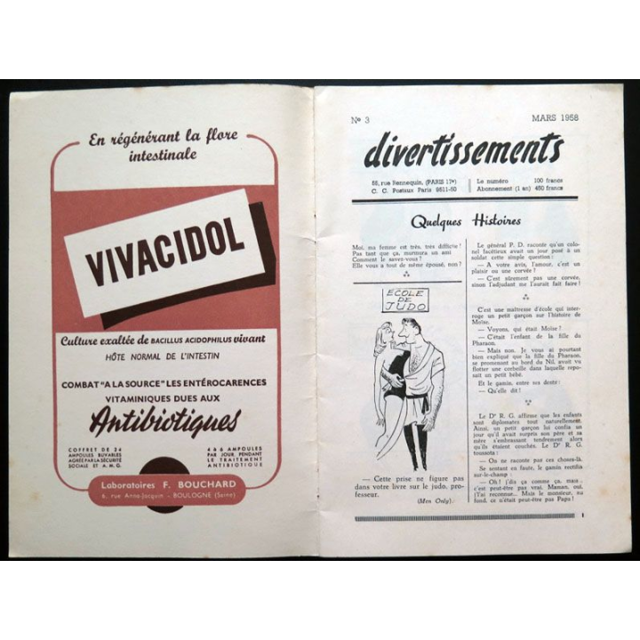 Divertissements n° 3 mars 1958 Ad usum medicorum