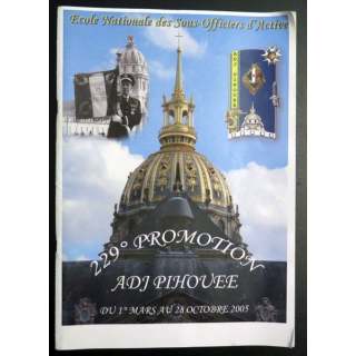 Livre de la 229° promotion de l'ENSOA Adjudant Pihouée