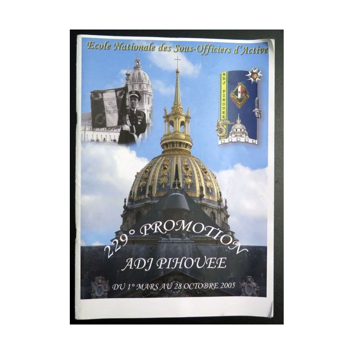 Livre de la 229° promotion de l'ENSOA Adjudant Pihouée
