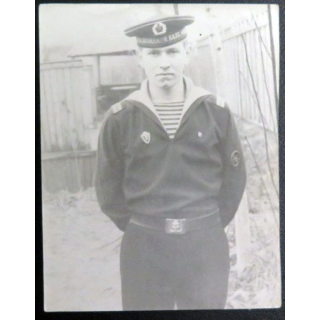 URSS : photo 7,7 x 9,8 cm d'un sergent de 2° classe de la marine de la mer baltique