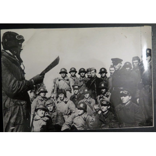 URSS : photo 15,5 x 22,5 cm l'information politique de l'unité blindée 1939