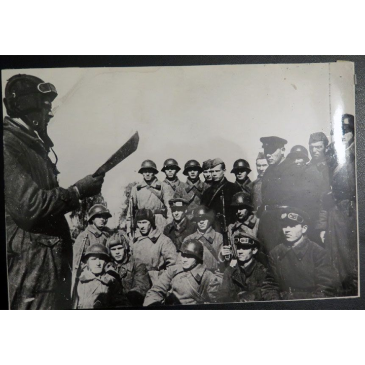URSS : photo 15,5 x 22,5 cm l'information politique de l'unité blindée 1939