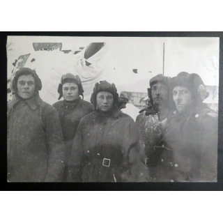 URSS : photo 23,8 x 16,3 cm Groupe des tankistes soviétiques 1944