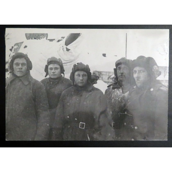 URSS : photo 23,8 x 16,3 cm Groupe des tankistes soviétiques 1944