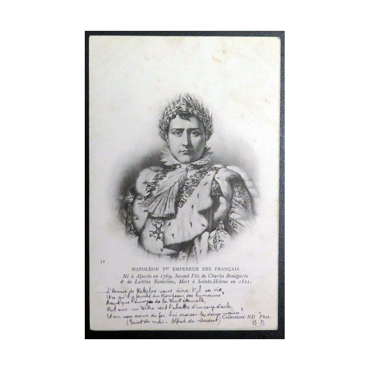 Carte postale Napoléon 1° Empereur des Français 1903  timbre 5 centime