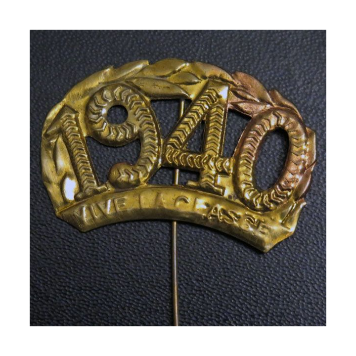 Insigne vive la classe 1940 en laiton de largeur 4,1 cm