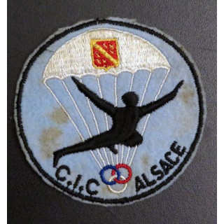 CIC ALSACE : insigne tissu du centre inter clubs de parachutisme d'Alsace