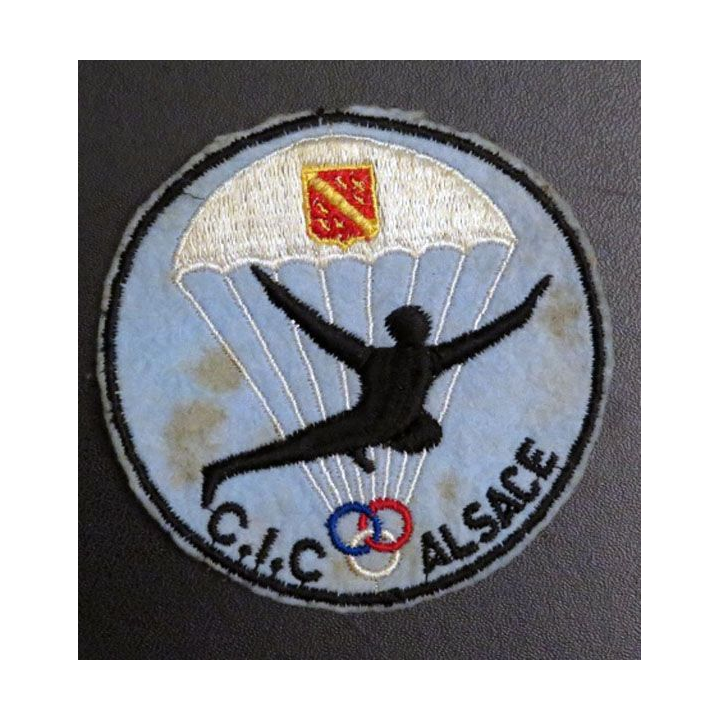 CIC ALSACE : insigne tissu du centre inter clubs de parachutisme d'Alsace