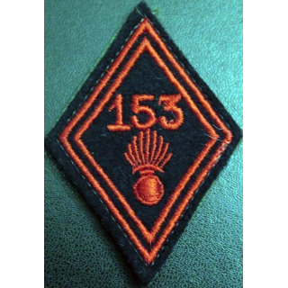 LOSANGE DE BRAS MODÈLE 45 : 153° régiment d'infanterie troupe sur scratch
