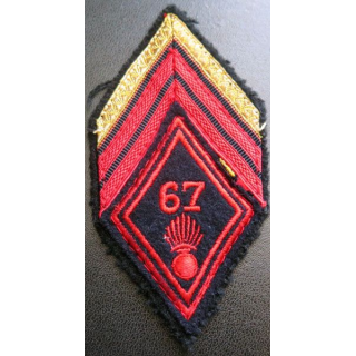 LOSANGE DE BRAS MODÈLE 45 : Caporal chef du 67° régiment d'infanterie