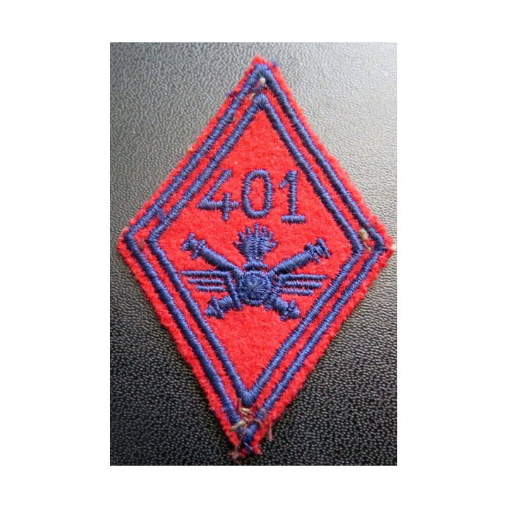 LOSANGE DE BRAS MODÈLE 45 : 401° régiment d'artillerie anti aérienne troupe
