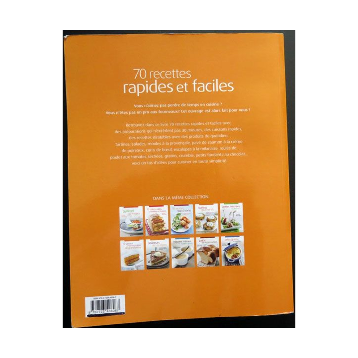 70 recettes rapides et faciles éditions Atlas 