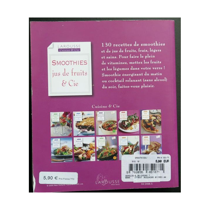 Smoothies jus de fruit et cie chez Larousse 