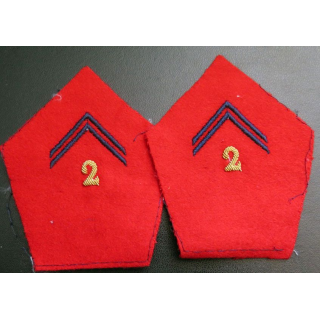 Paire de soutache ( insigne de col ) du 2° régiment d'artillerie