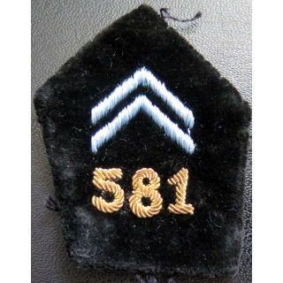 Soutache ( insigne de col ) officier 581° CMM transmissions en cannetille