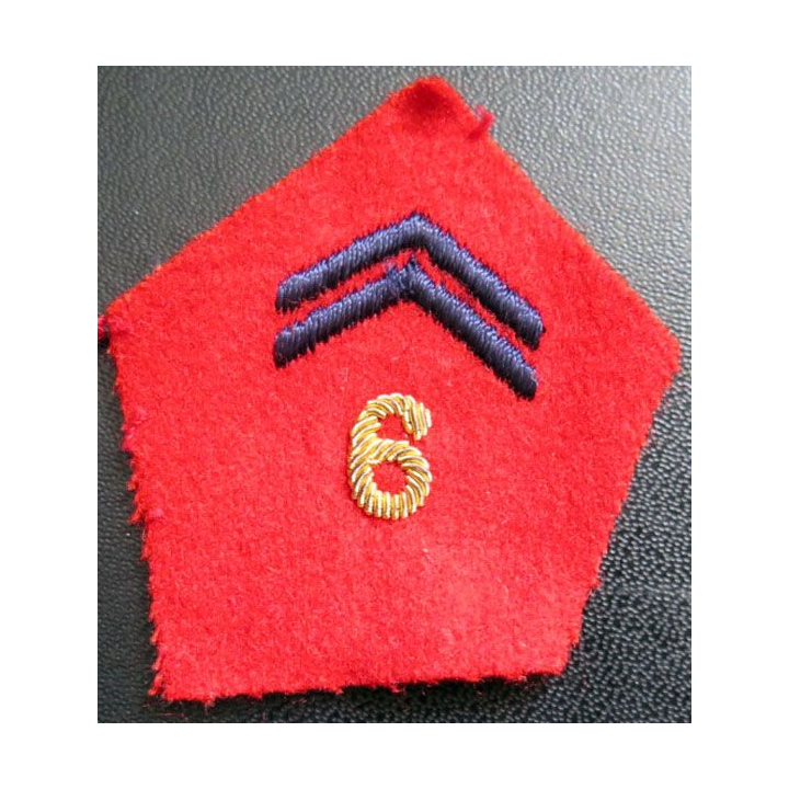 Soutache ( insigne de col ) du 6° régiment d'artillerie en cannetille