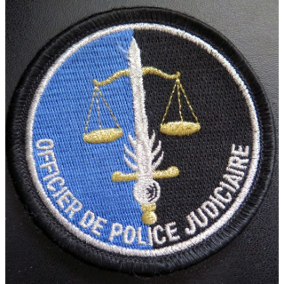 insigne tissé d'officier de police judiciaire sur scratch