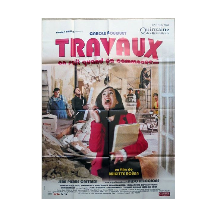 AFFICHE FILM : affiche de cinéma du film "Travaux" de 2005 dimension 115 x 158 cm (E029)