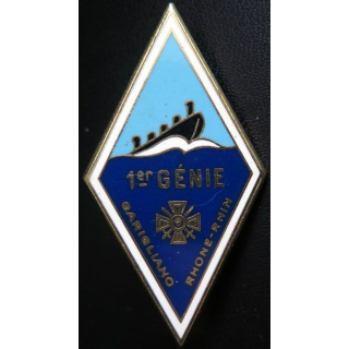 insigne métallique du 1° régiment du génie de fabrication Drago H. 209