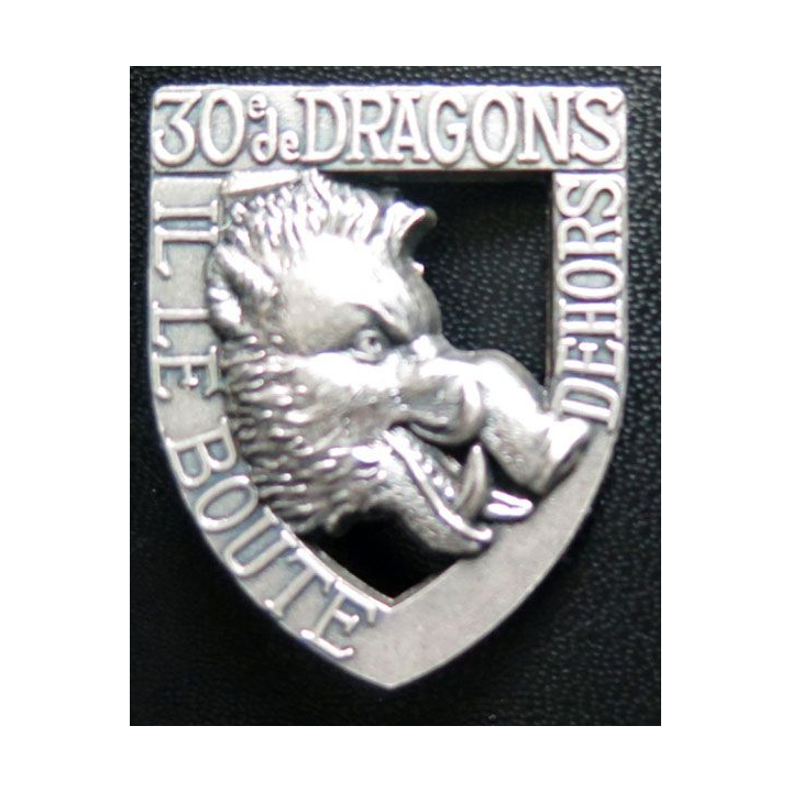 Insigne métallique du 30° régiment de dragons fabrication Delsart
