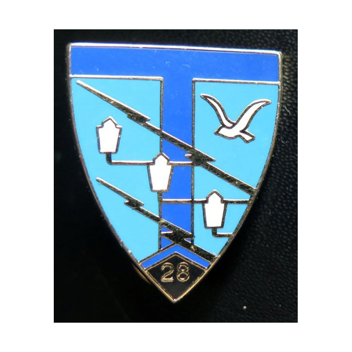 28° RT : insigne du 28° régiment de transmissions Pichard H. 208