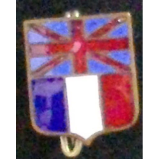 INSIGNE DE BOUTONNIÈRE FRANCO ANGLAIS D'APRES GUERRE